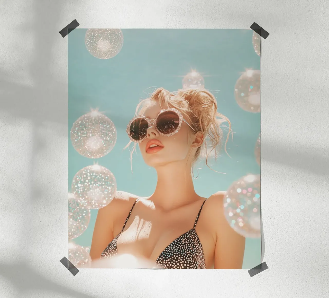 Aqua Glow poster con telaio in plastica da PhotoVibe Decor