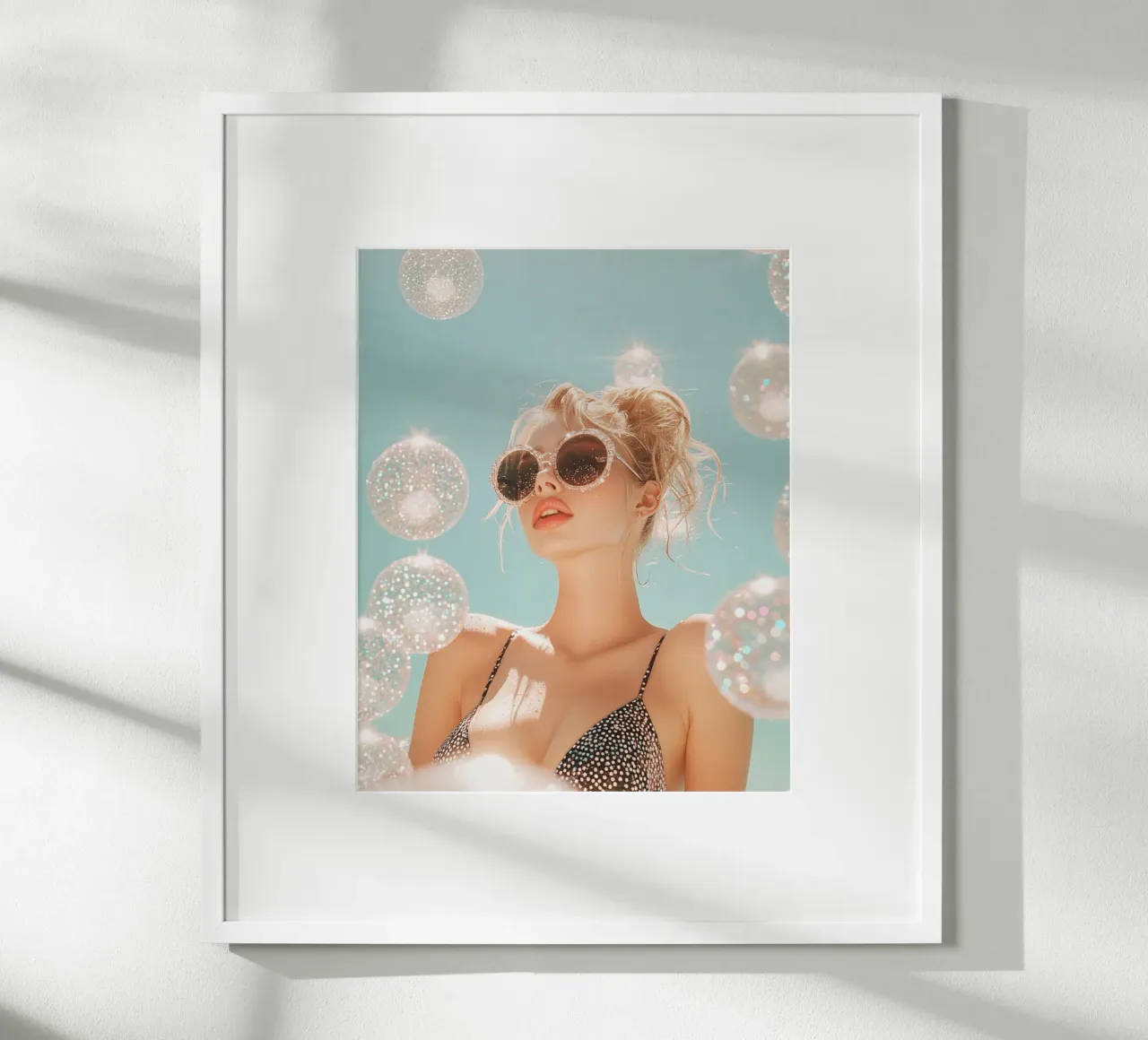 Aqua Glow poster con telaio in plastica da PhotoVibe Decor