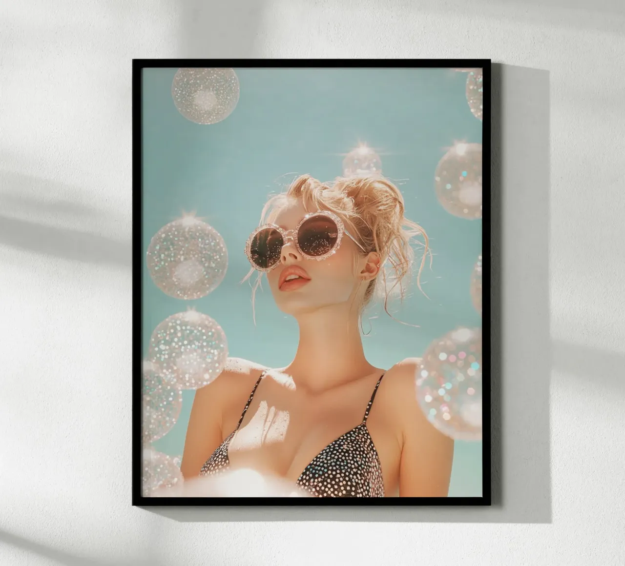 Aqua Glow poster con telaio in plastica da PhotoVibe Decor