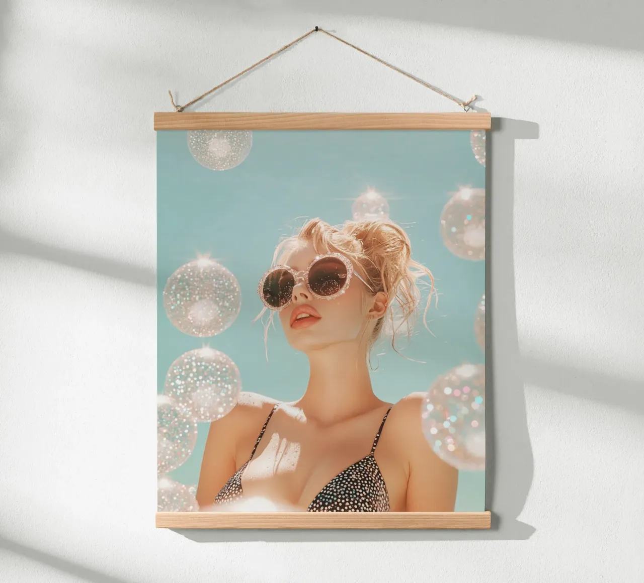 Aqua Glow poster con telaio in plastica da PhotoVibe Decor
