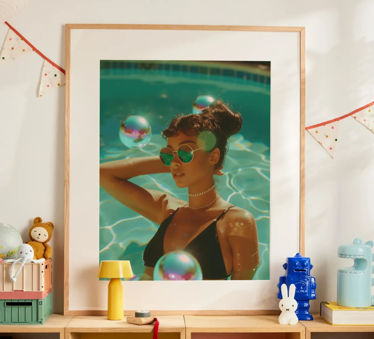 Aqua Glow poster con telaio in plastica da PhotoVibe Decor