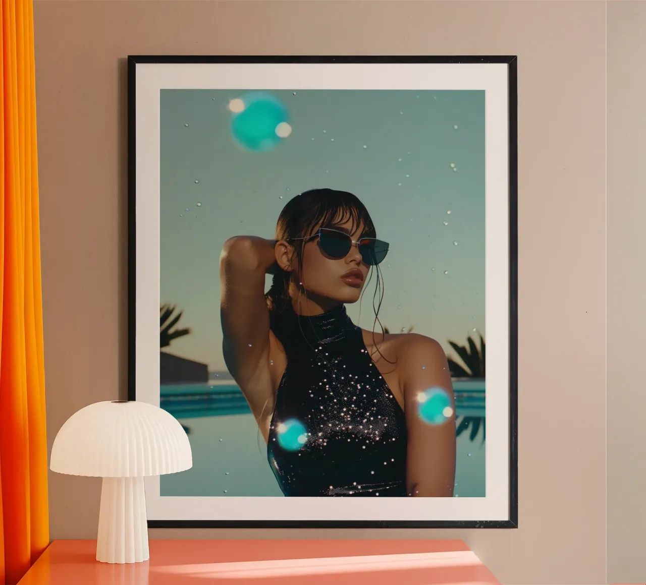 Aqua Glow poster con telaio in alluminio da PhotoVibe Decor