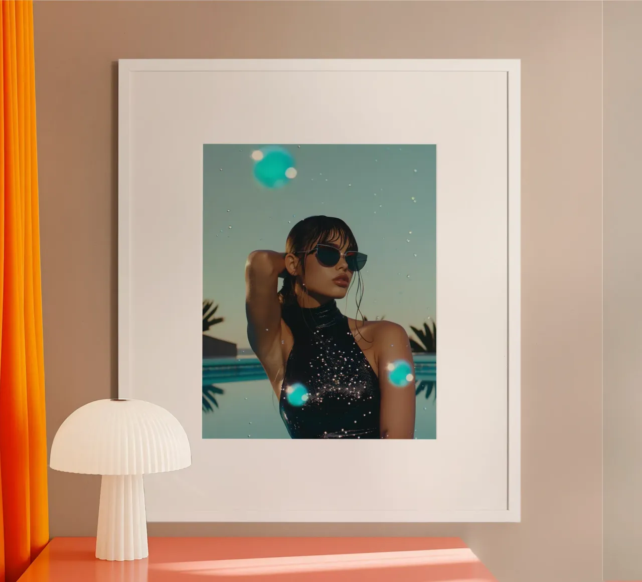 Aqua Glow poster con telaio in alluminio da PhotoVibe Decor