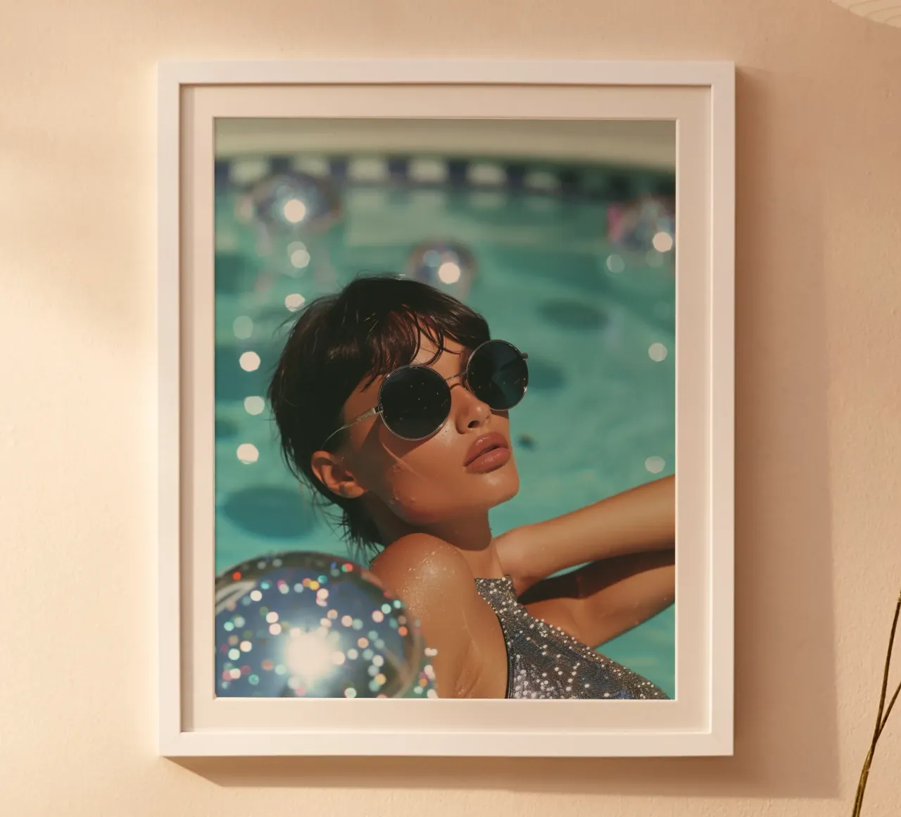 Aqua Glow poster con telaio in plastica da PhotoVibe Decor