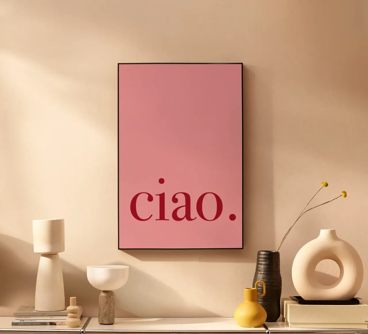 Pink and Red Ciao Art plexiglass da GraceDigitalArtCo