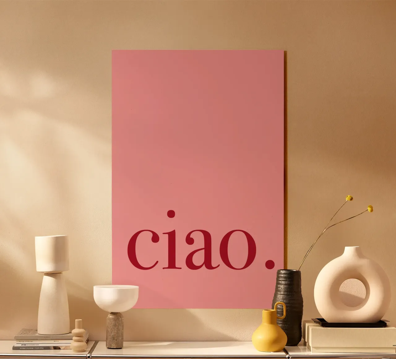 Pink and Red Ciao Art plexiglass da GraceDigitalArtCo