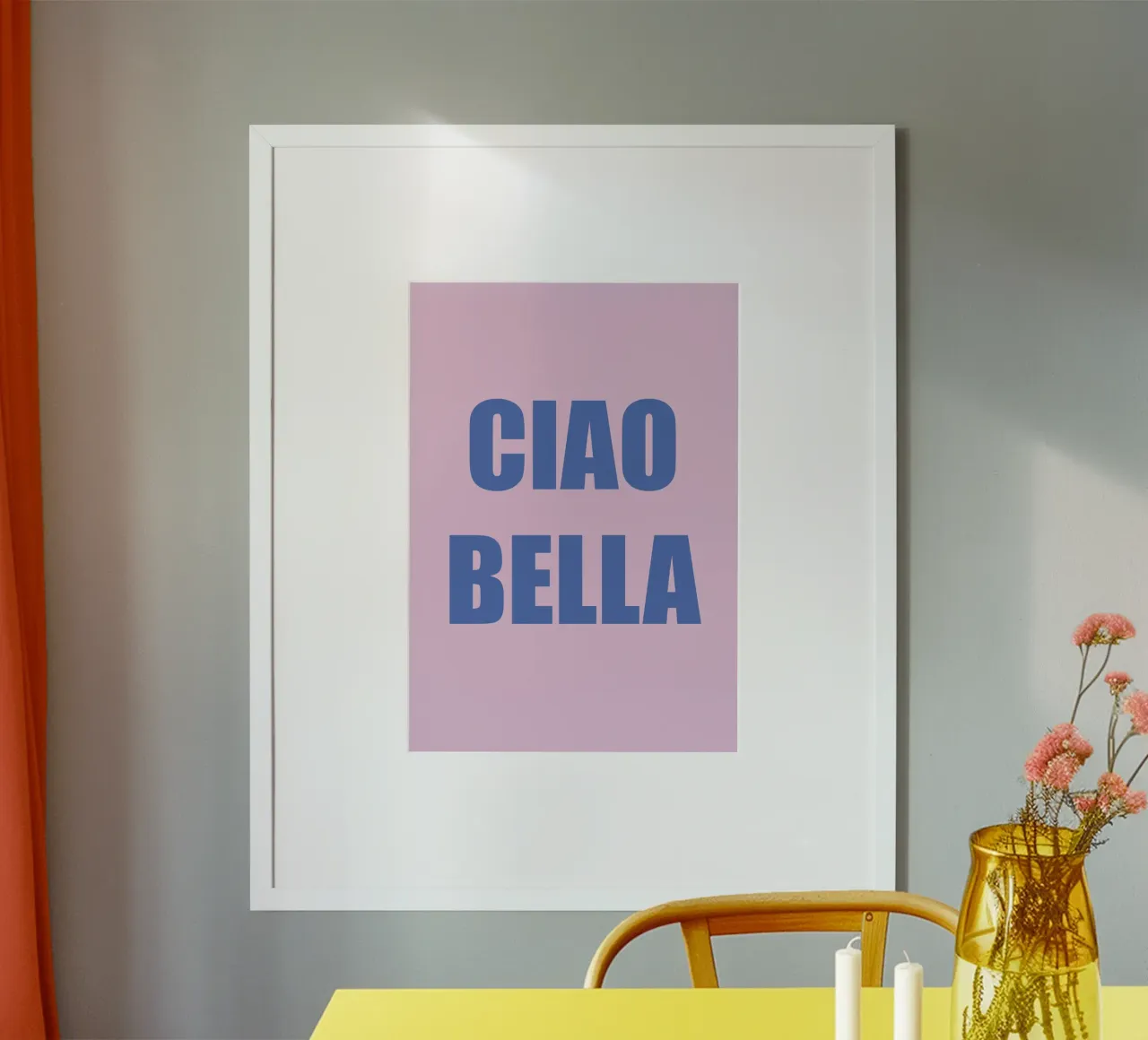 CIAO BELLA Pink and Purple Art poster con telaio in plastica da GraceDigitalArtCo