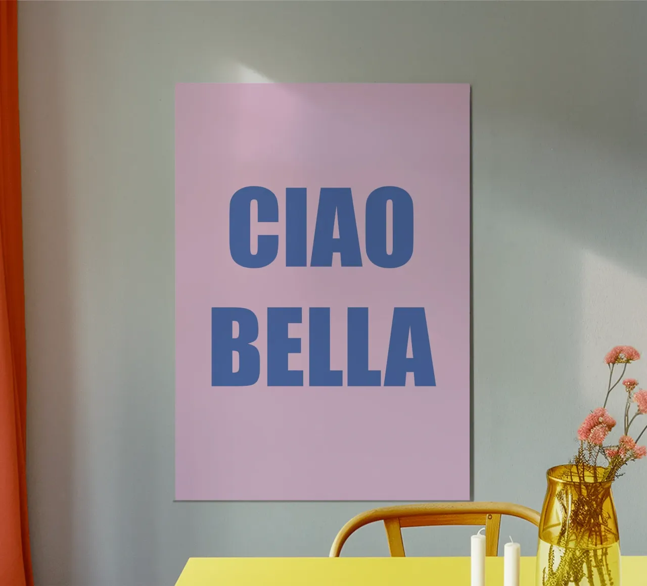 CIAO BELLA Pink and Purple Art poster con telaio in plastica da GraceDigitalArtCo