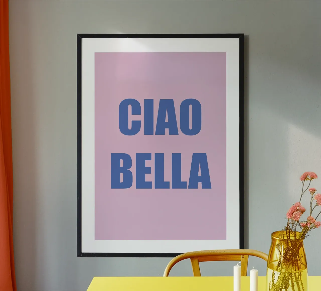 CIAO BELLA Pink and Purple Art poster con telaio in plastica da GraceDigitalArtCo