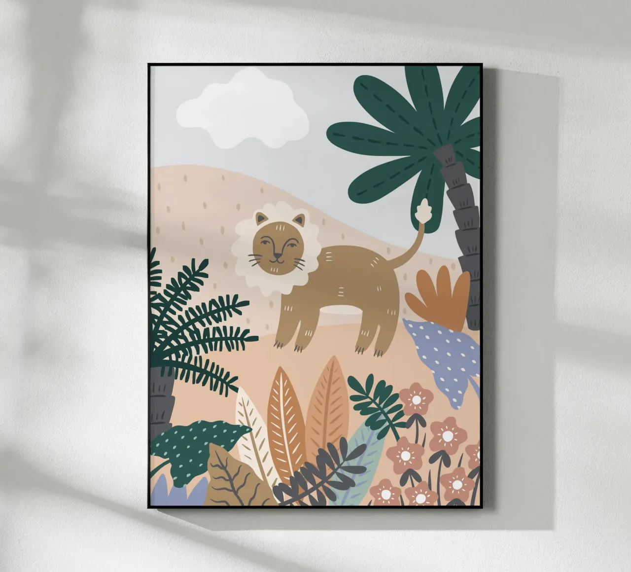 Murale Jungle Lion Boho, poster per bambini, camera dei bambini plexiglass da Edina Varga Prints