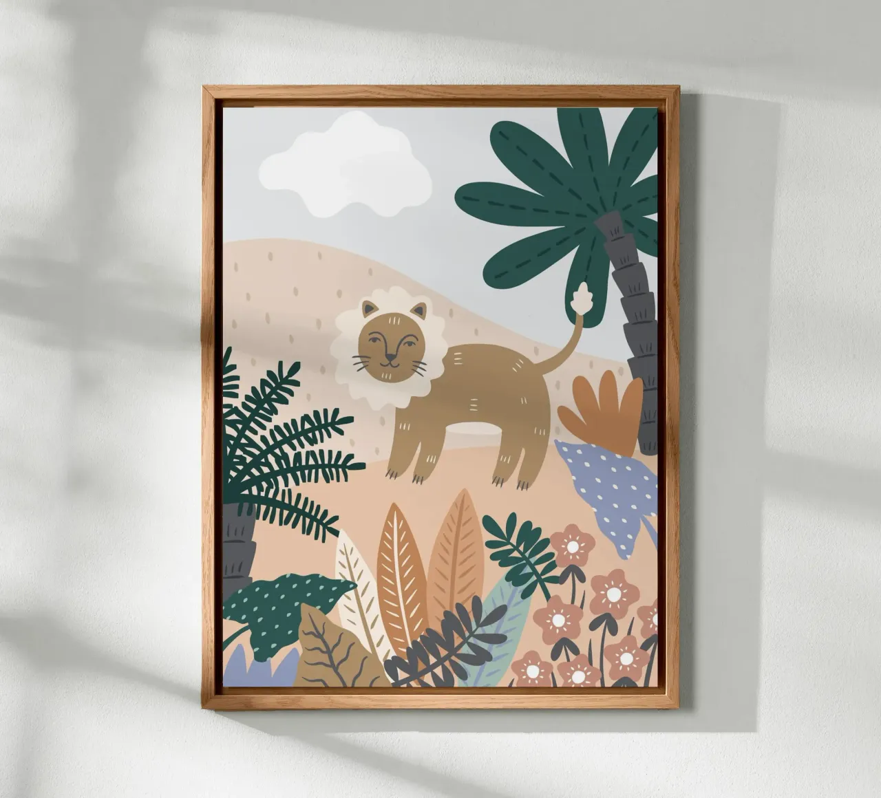 Murale Jungle Lion Boho, poster per bambini, camera dei bambini alluminio dibond da Edina Varga Prints