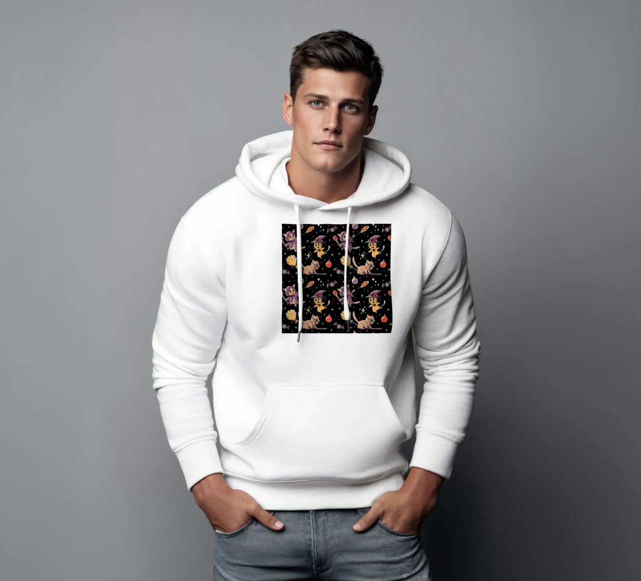 Pattern Magic Cats sudadera con capucha de Tobe Fonseca
