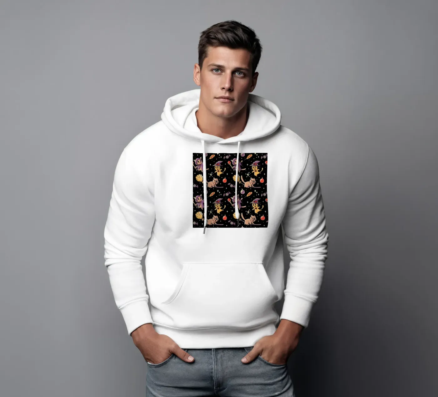 Pattern Magic Cats felpa con cappuccio da Tobe Fonseca
