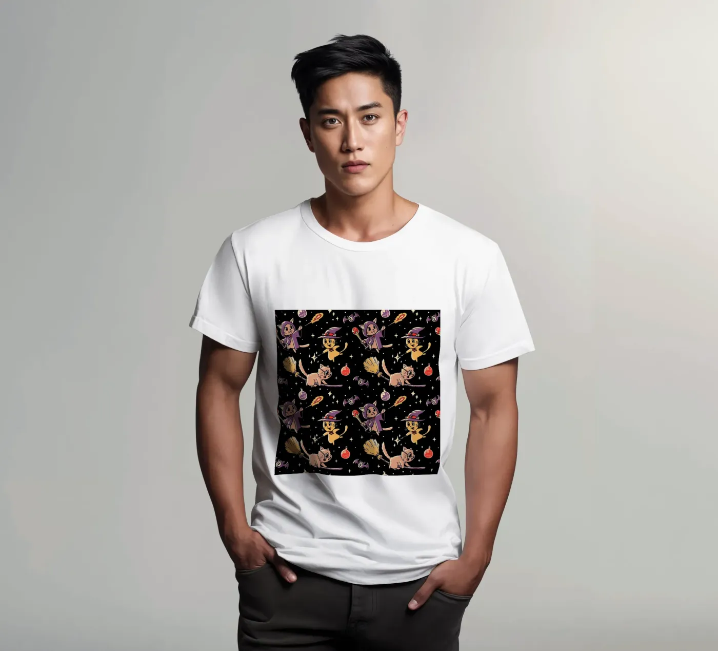 Pattern Magic Cats t-shirt da Tobe Fonseca