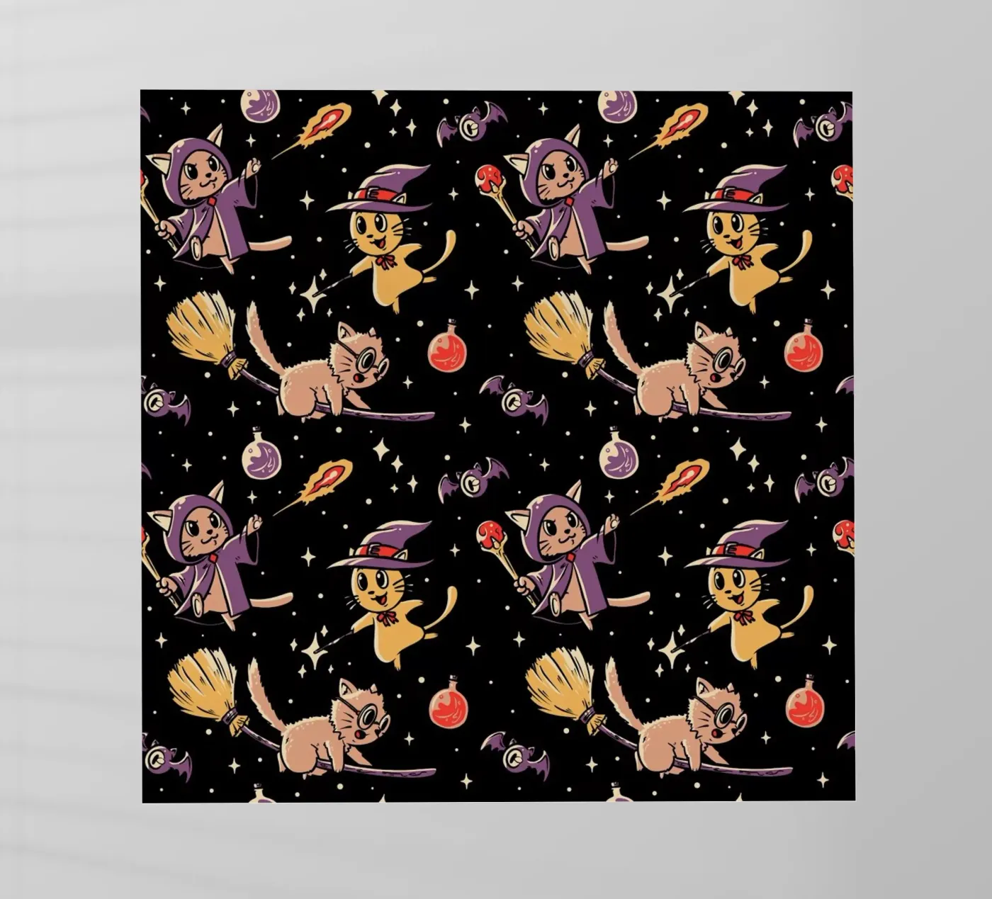 Pattern Magic Cats pellicola backlit da Tobe Fonseca