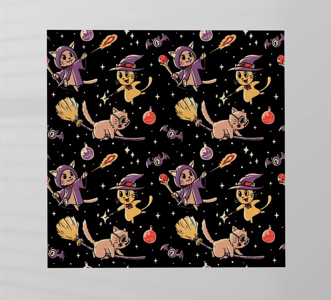 Pattern Magic Cats pellicola backlit da Tobe Fonseca