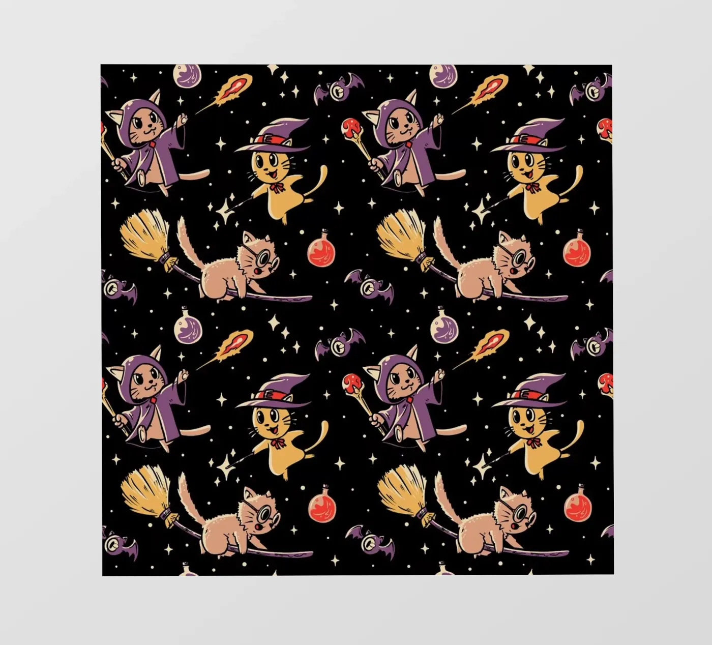 Pattern Magic Cats pellicola backlit da Tobe Fonseca