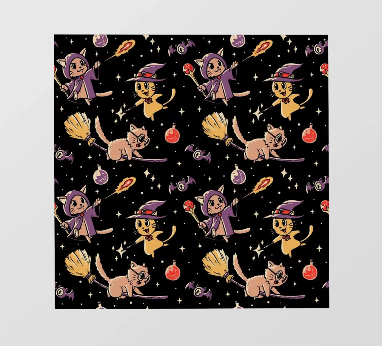 Pattern Magic Cats pellicola backlit da Tobe Fonseca