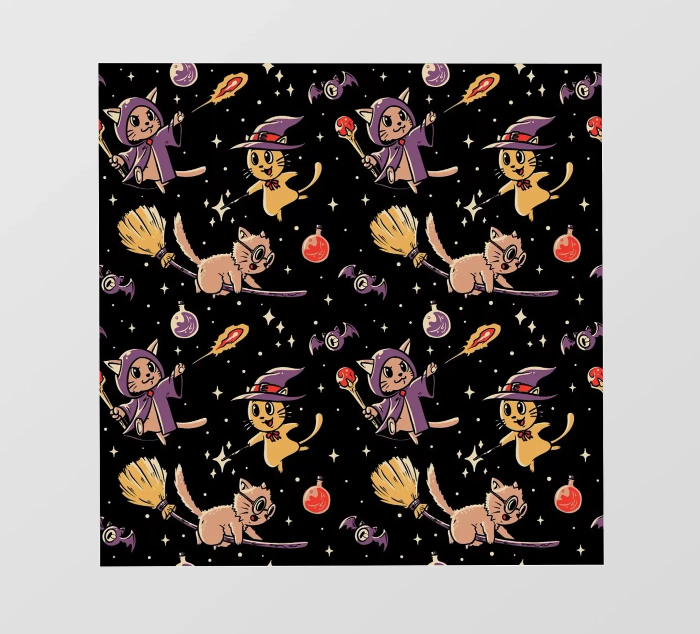 Pattern Magic Cats pellicola backlit da Tobe Fonseca