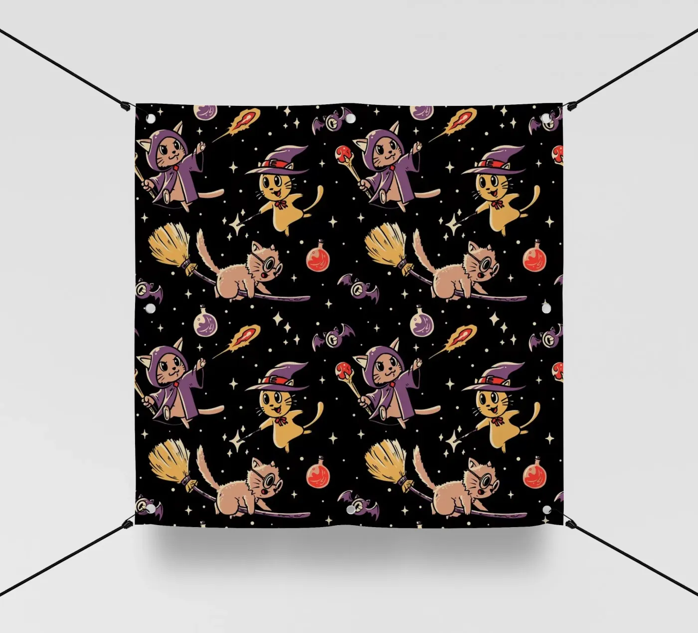 Pattern Magic Cats telo in pvc da Tobe Fonseca