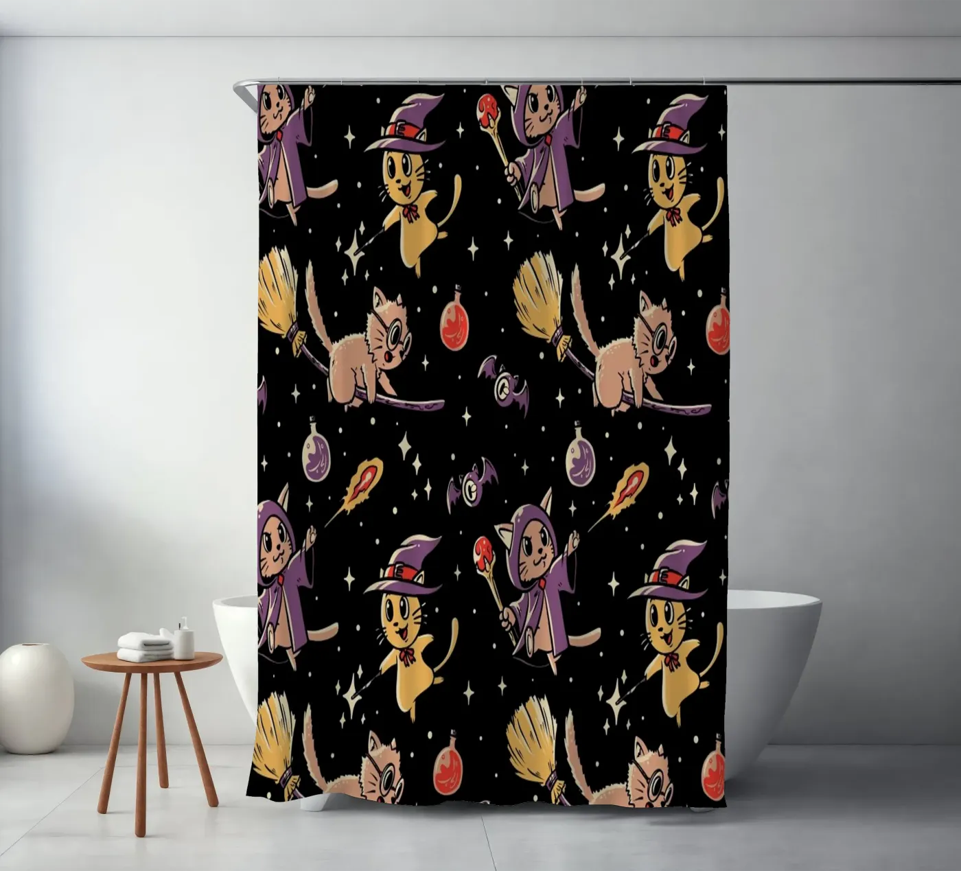 Pattern Magic Cats Duschvorhang von Tobe Fonseca