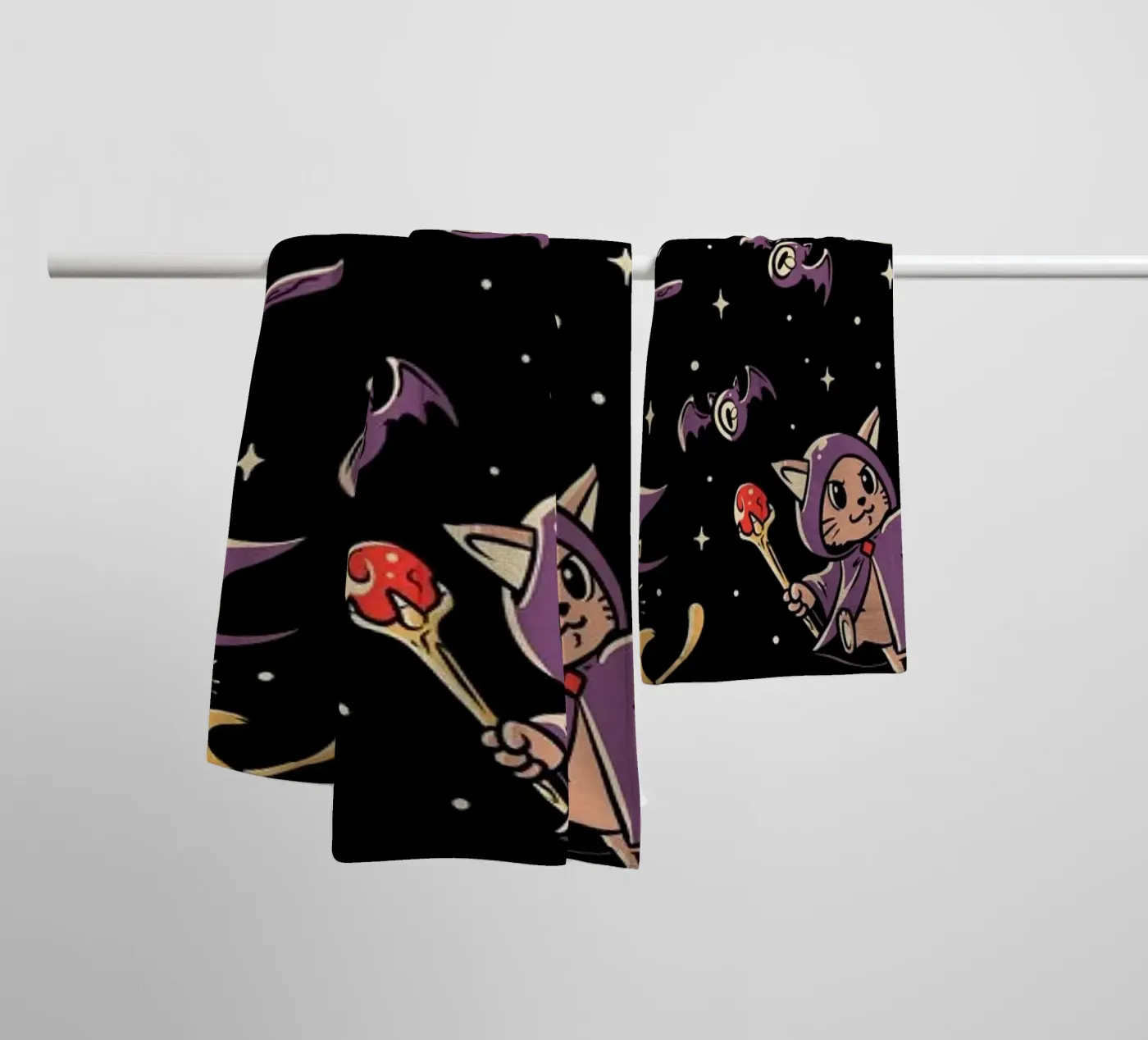 Pattern Magic Cats towel by Tobe Fonseca
