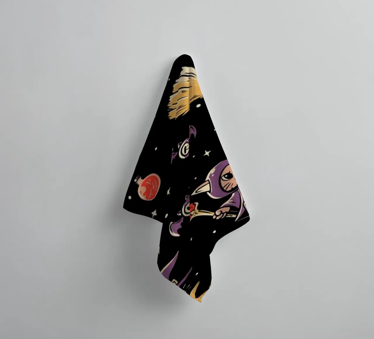 Pattern Magic Cats towel by Tobe Fonseca