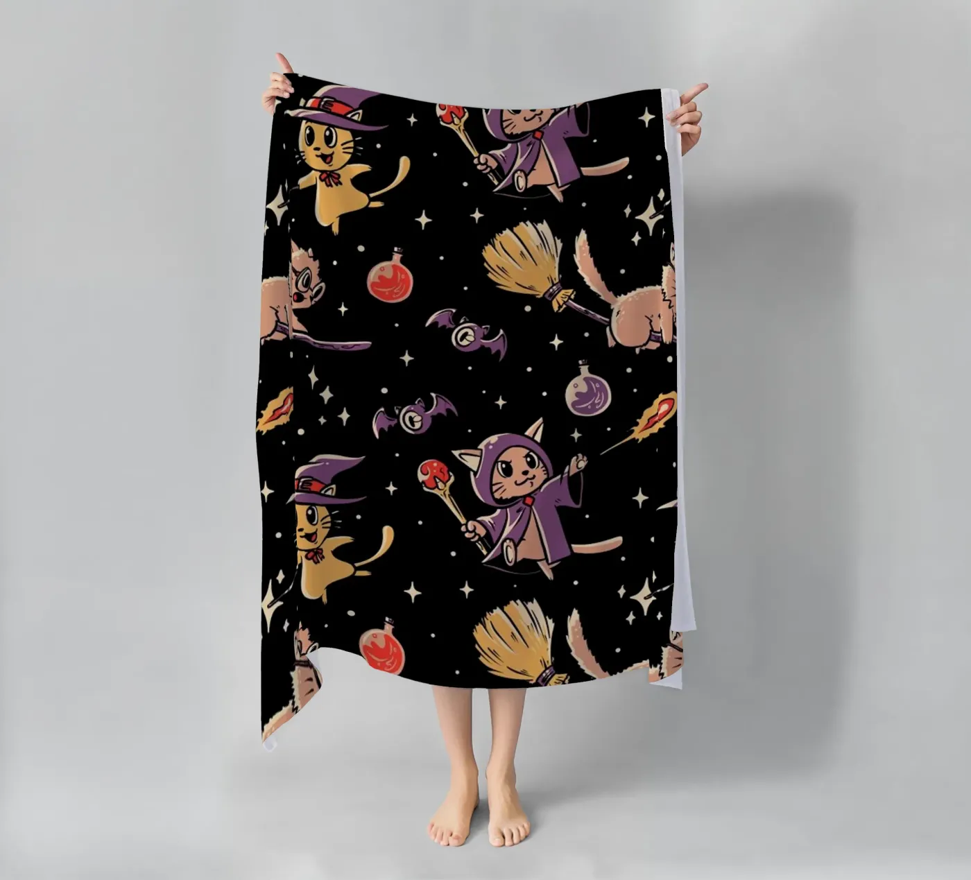 Pattern Magic Cats strandhanddoek van Tobe Fonseca