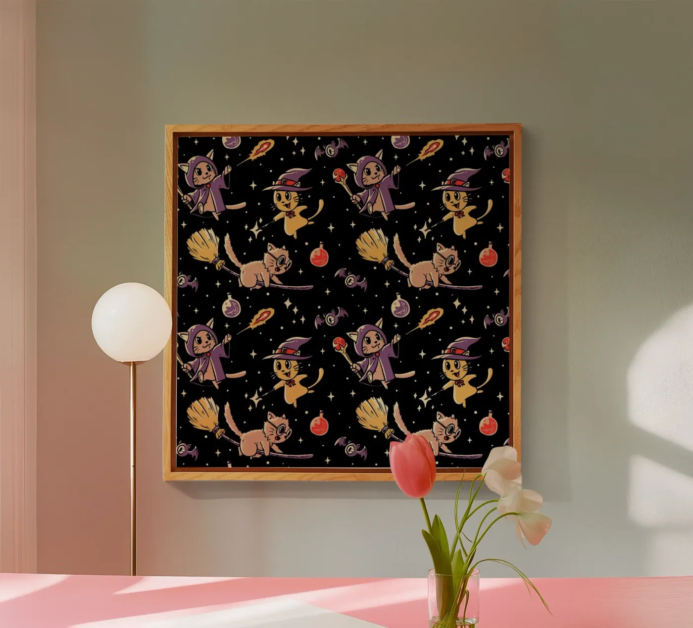 Pattern Magic Cats acryl van Tobe Fonseca