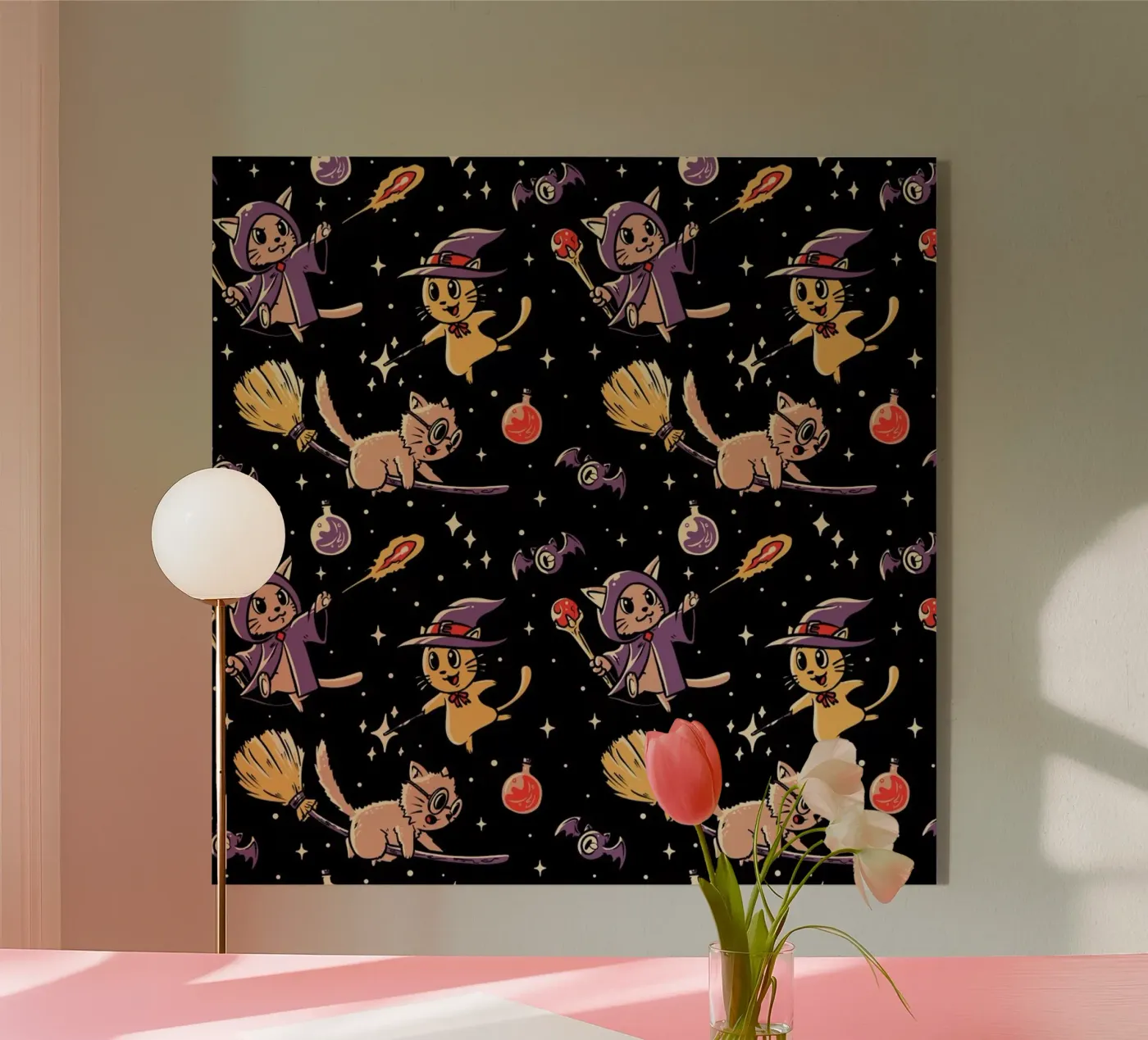 Pattern Magic Cats plexiglass da Tobe Fonseca