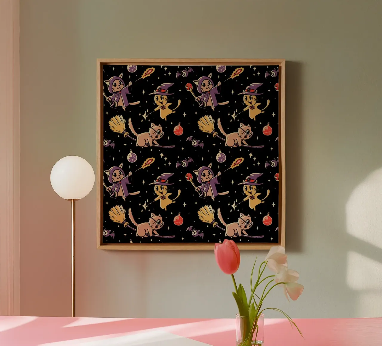 Pattern Magic Cats tela da Tobe Fonseca