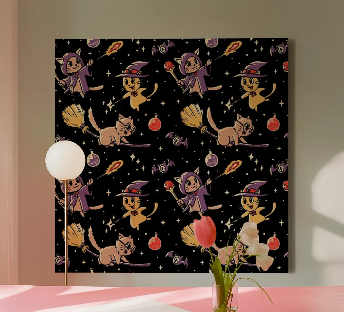 Pattern Magic Cats Leinwand von Tobe Fonseca