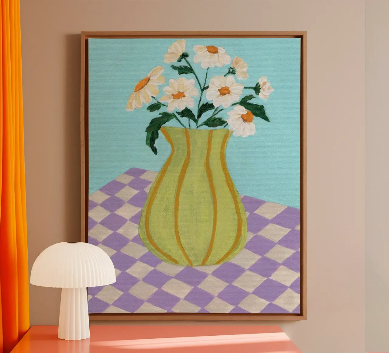 Retro Checkers canvas by Nikita Jariwala