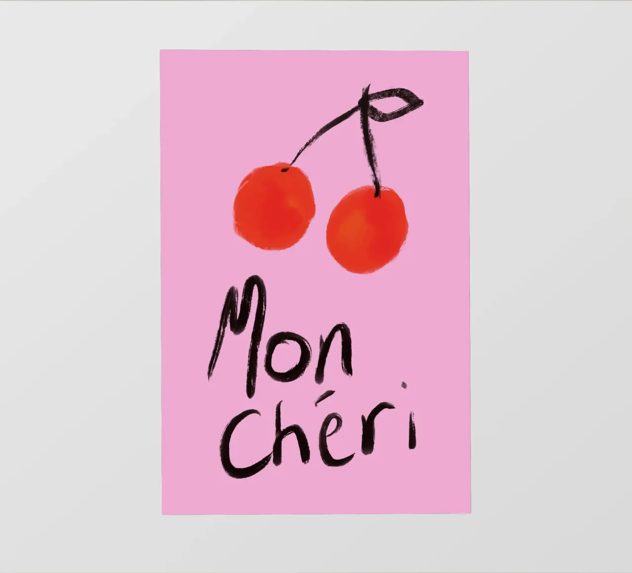 Mon Cheri Cherries Pink and Red Painting telo in pvc da GraceDigitalArtCo