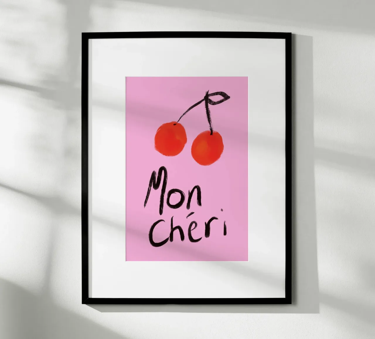 Mon Cheri Cherries Pink and Red Painting carta hahnemühle da GraceDigitalArtCo