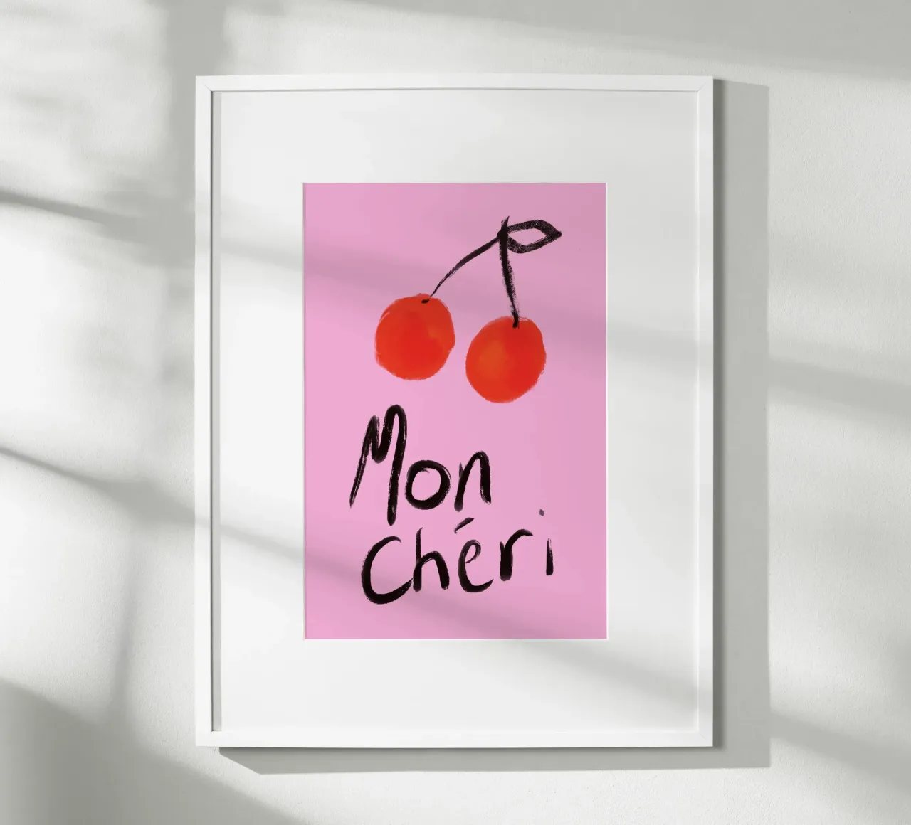 Mon Cheri Cherries Pink and Red Painting carta hahnemühle da GraceDigitalArtCo