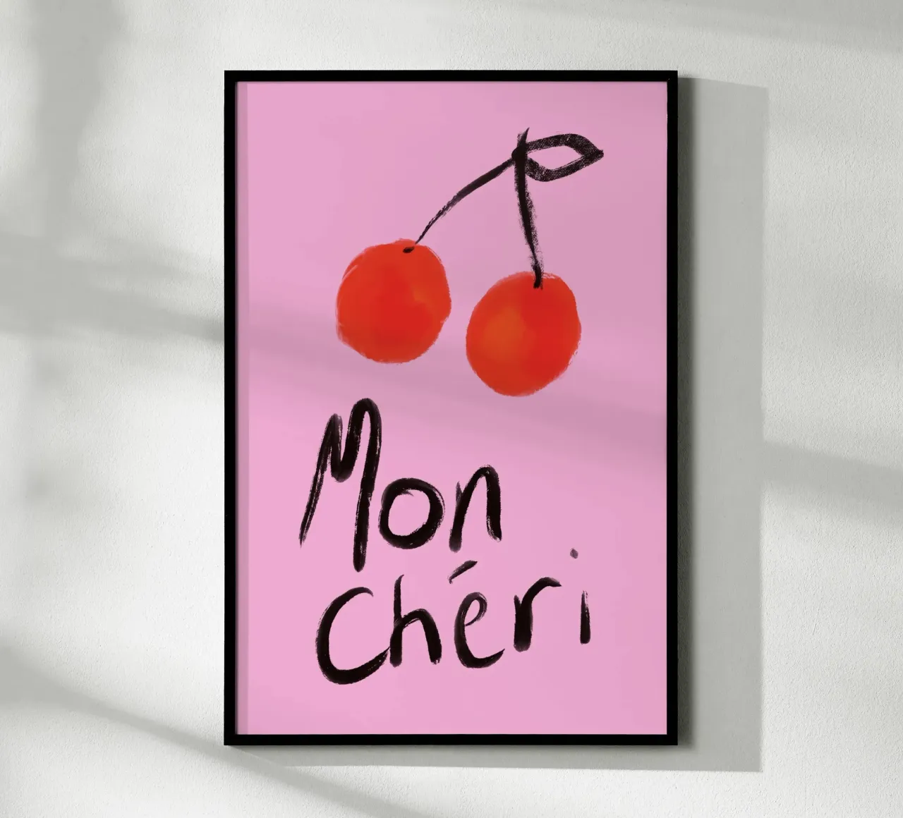 Mon Cheri Cherries Pink and Red Painting carta hahnemühle da GraceDigitalArtCo