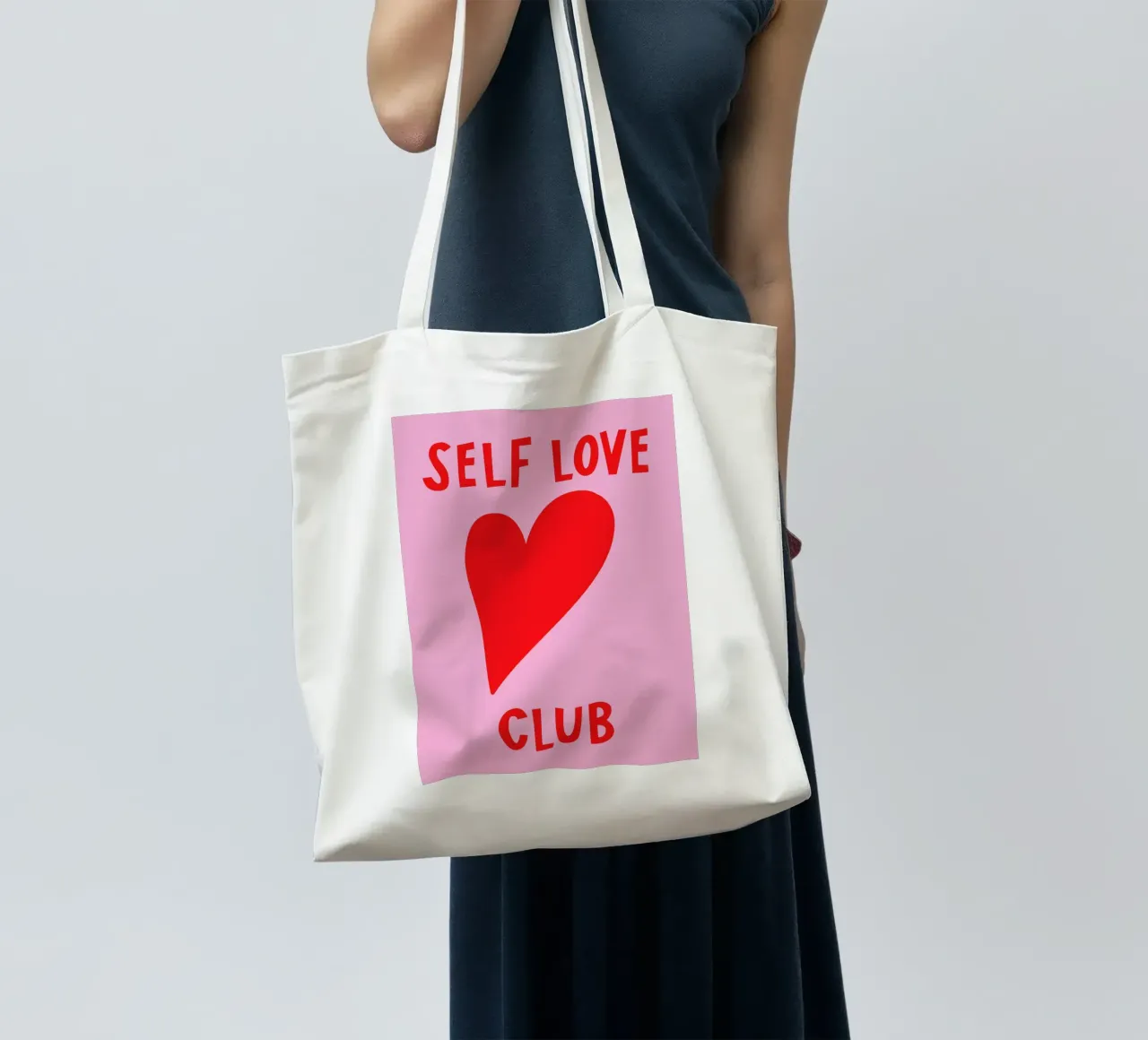 Pink and Red Self Love Art tote bag by GraceDigitalArtCo