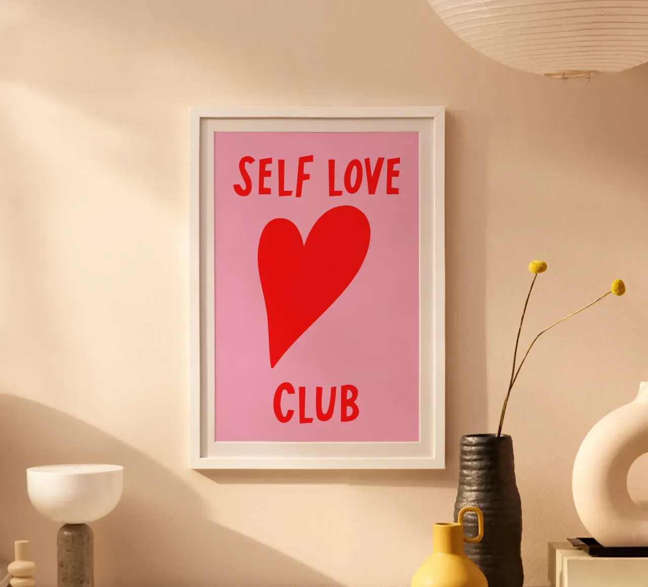 Pink and Red Self Love Art poster by GraceDigitalArtCo