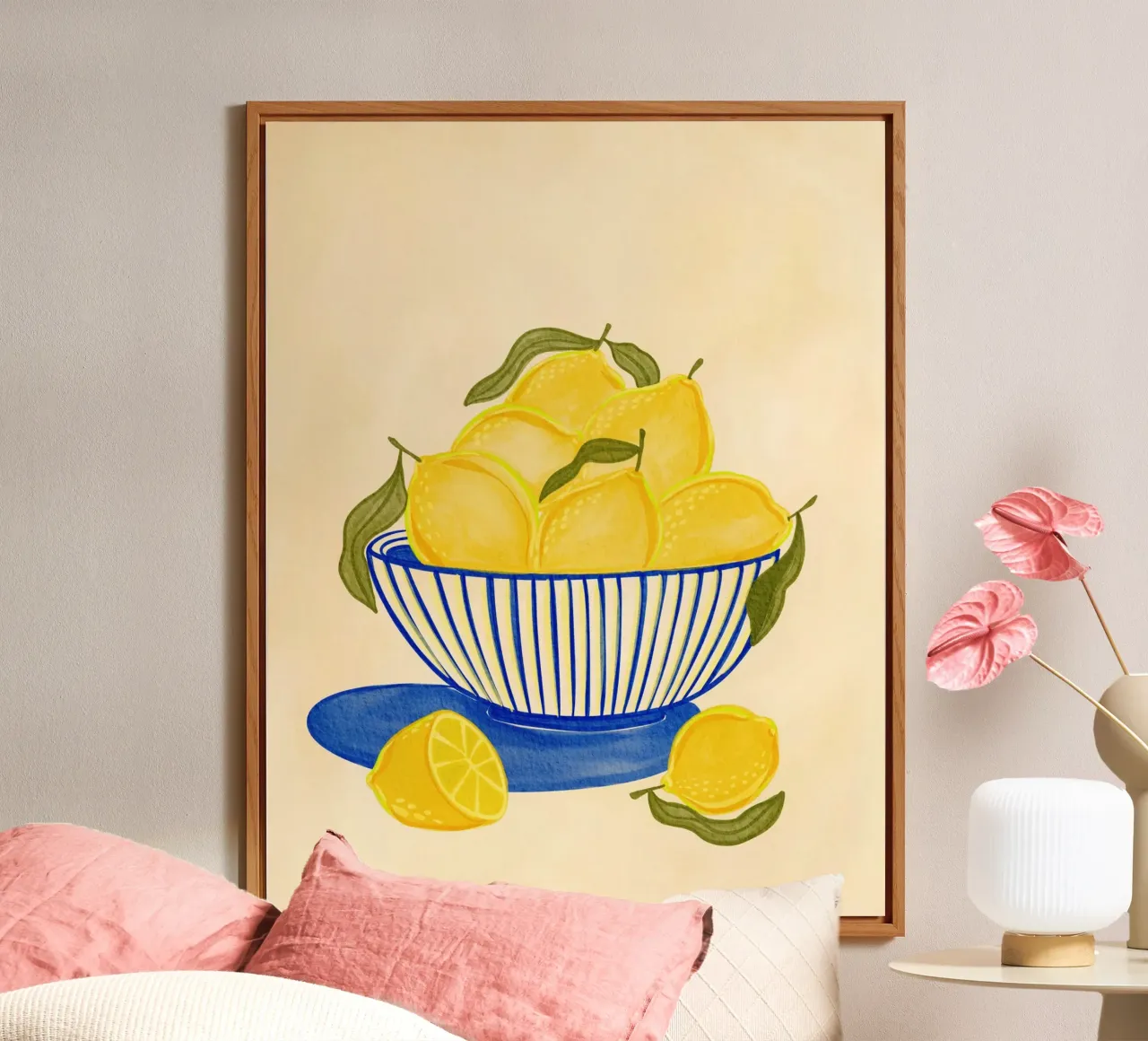 Bol de citrons jaune vif alu dibond de Nikita Jariwala