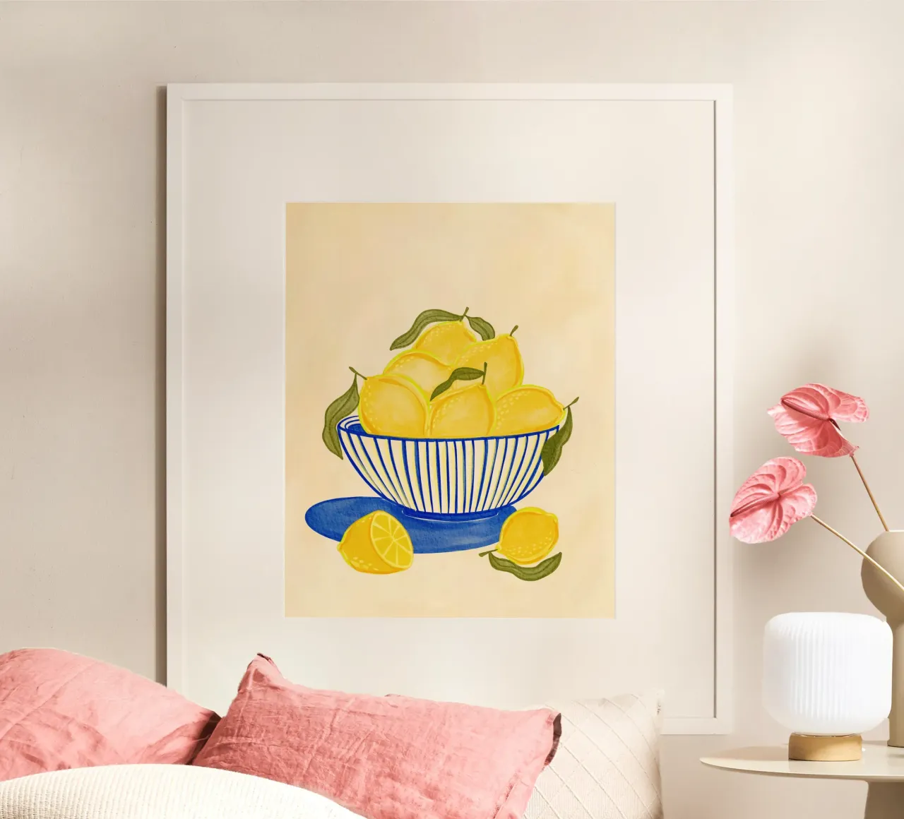 Bowl Of Vibrant Yellow Lemons poster by Nikita Jariwala