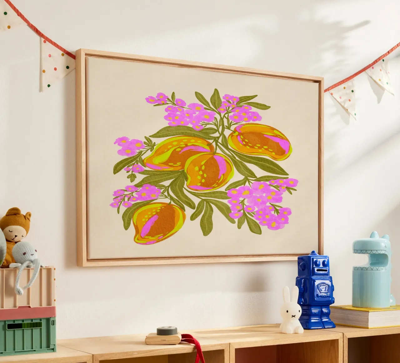 Mango vibrante tela con Cornice a cassetta da Nikita Jariwala