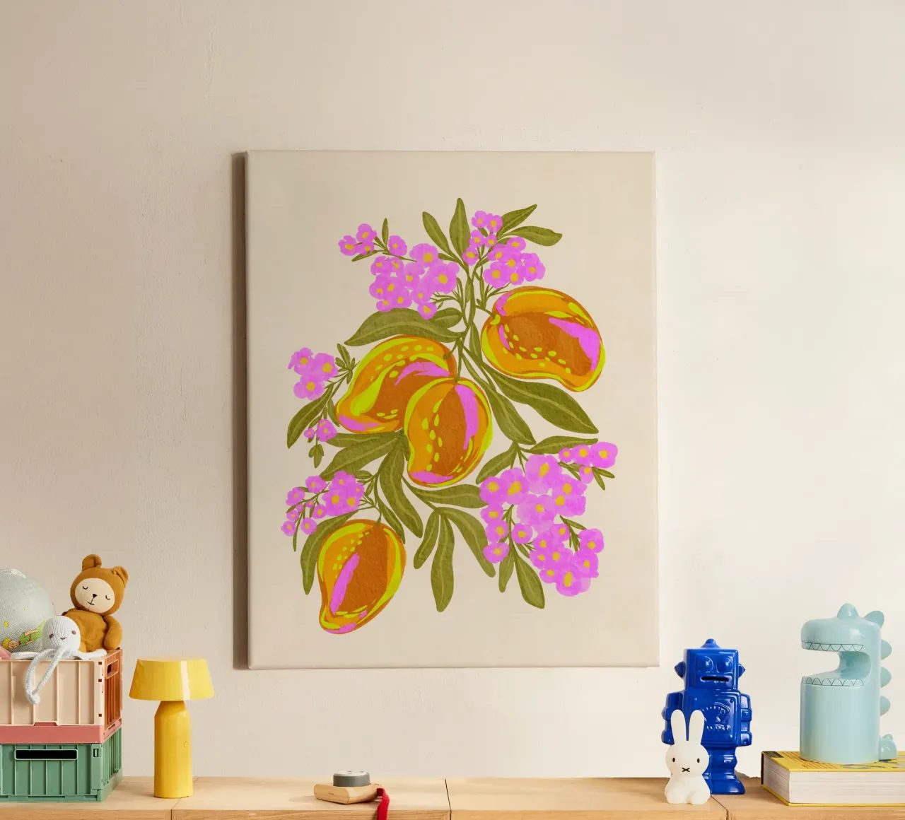 Mango vibrante tela con Cornice a cassetta da Nikita Jariwala