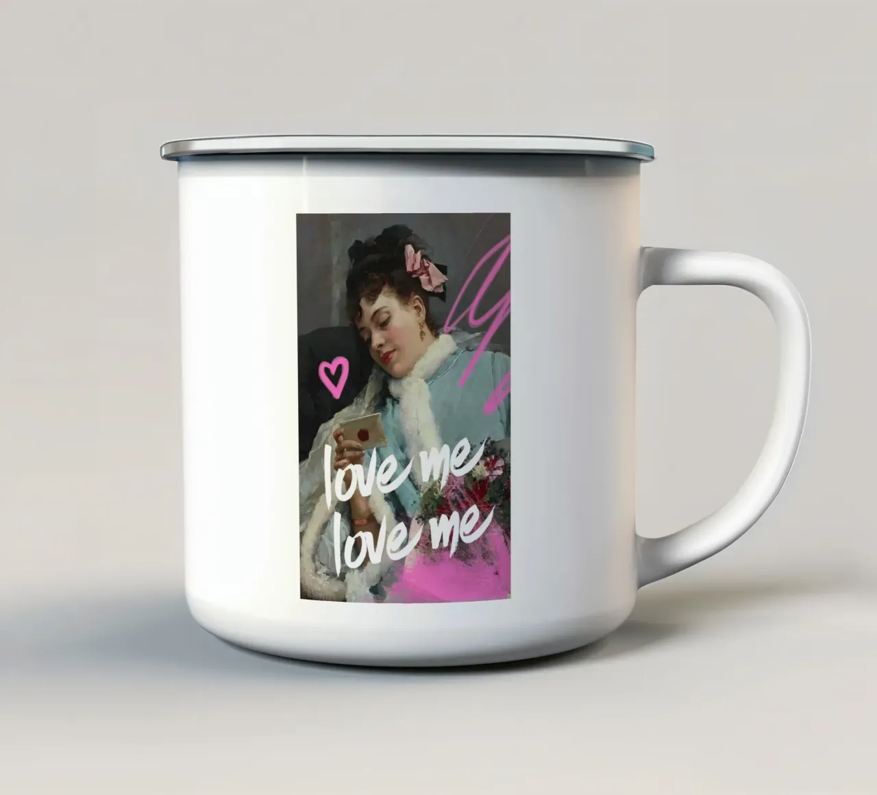 Love Me Altered Art tazza in smalto da GraceDigitalArtCo