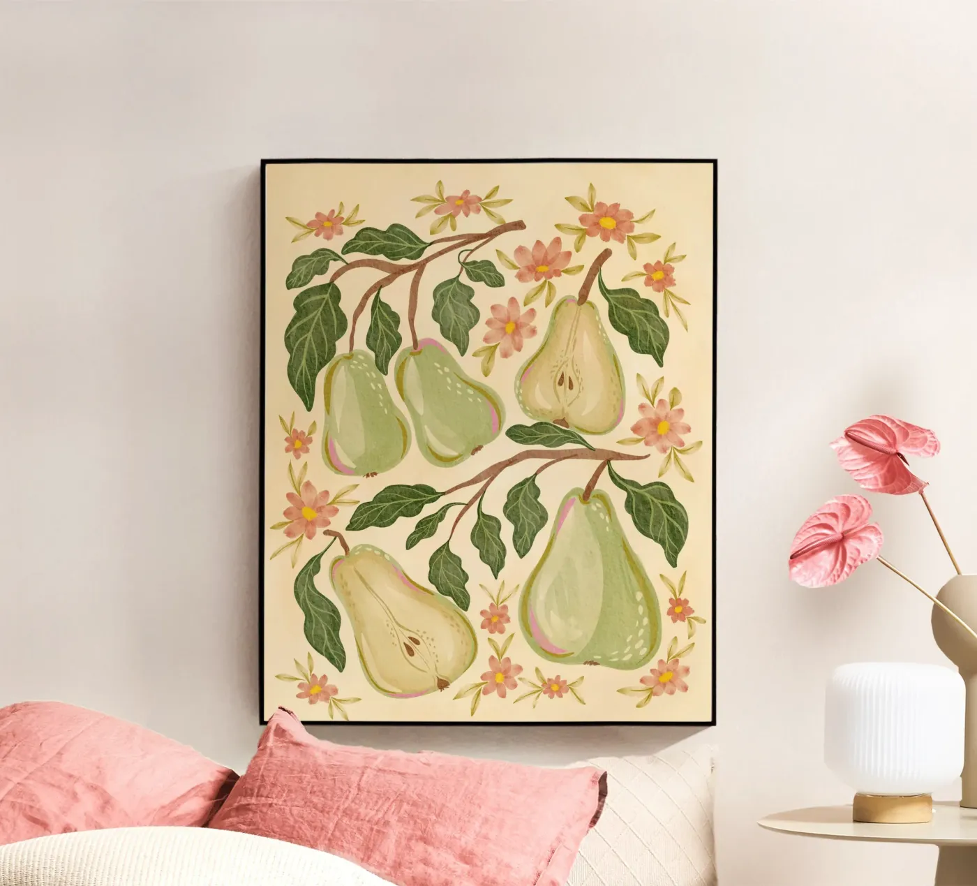 Pears And Flowers plexiglass da Nikita Jariwala