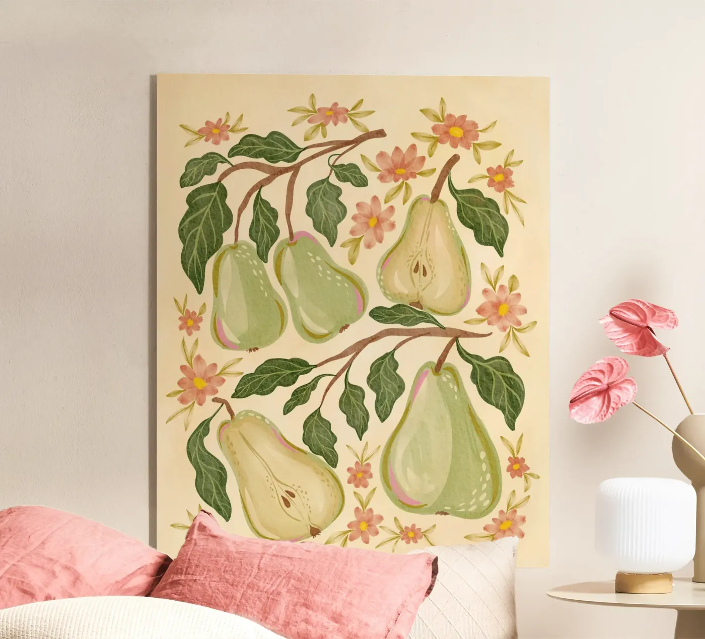 Pears And Flowers plexiglass da Nikita Jariwala