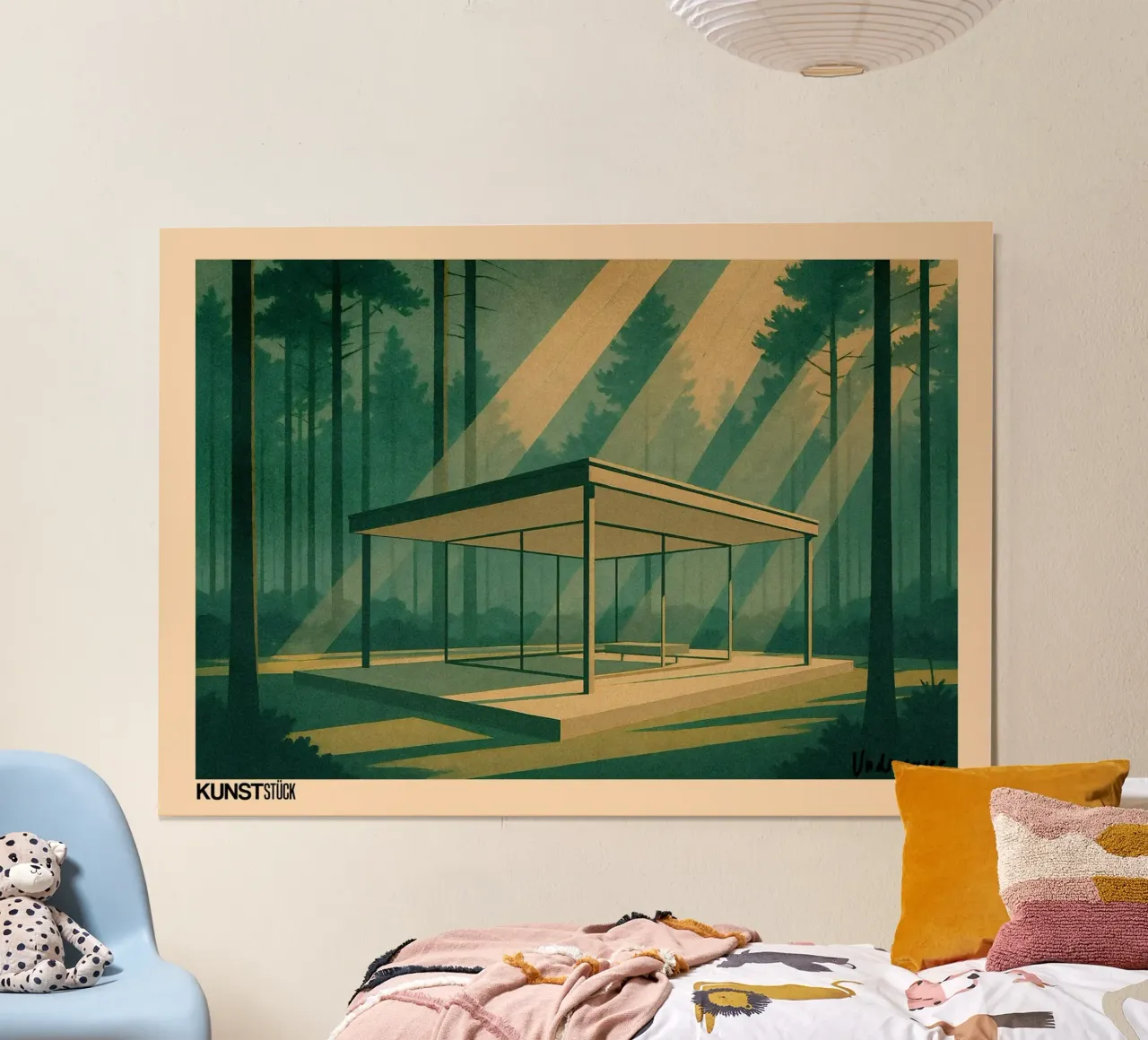 Padiglione della foresta poster con telaio in plastica da KUNSTstück