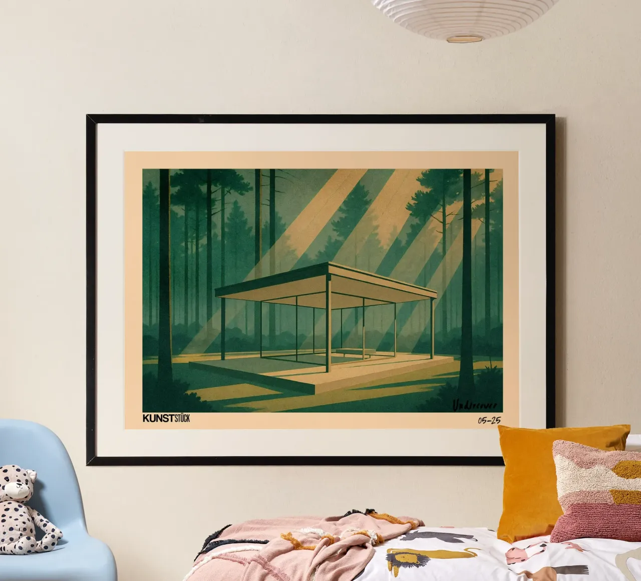 Padiglione della foresta poster con telaio in plastica da KUNSTstück