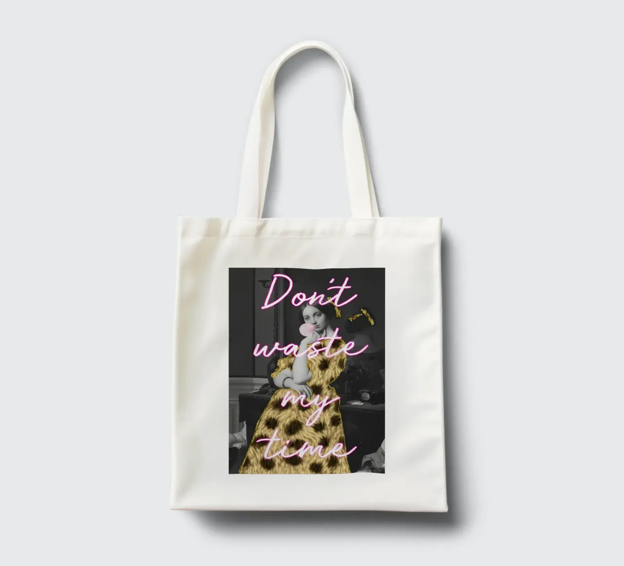 Sassy Gold Bubble Gum Art with Neon Text borsa in juta da GraceDigitalArtCo
