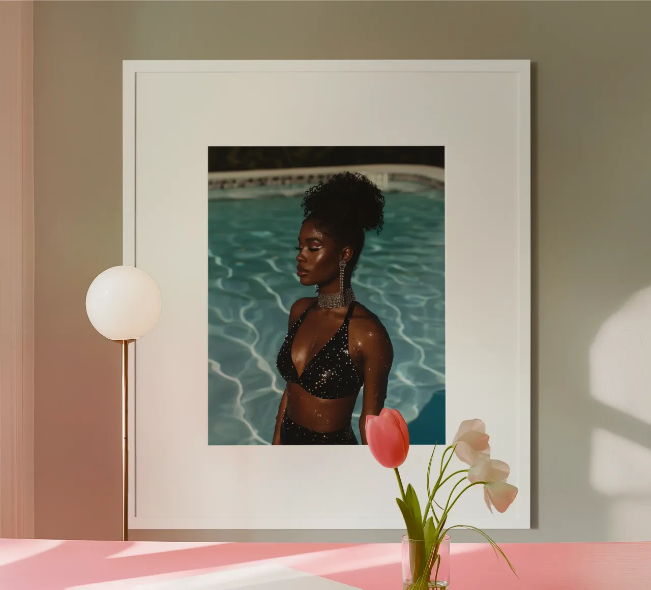 Aqua Glow poster con telaio in alluminio da PhotoVibe Decor